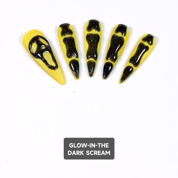 Glow-in-the-Dark Scream Press-On Nails