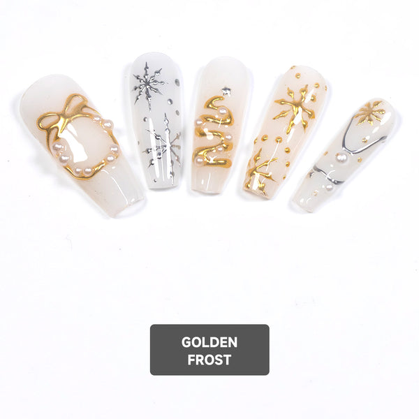 Golden Frost – Press On Nail 10 Pcs Set