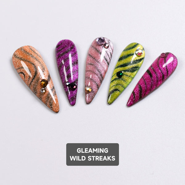 Gleaming Wild Streaks-Press On Nail 10 Pcs Set